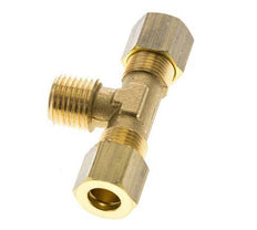 R 1/4'' Macho x 8mm Racor de compresión en T de latón 135 Bar DIN EN 1254-2