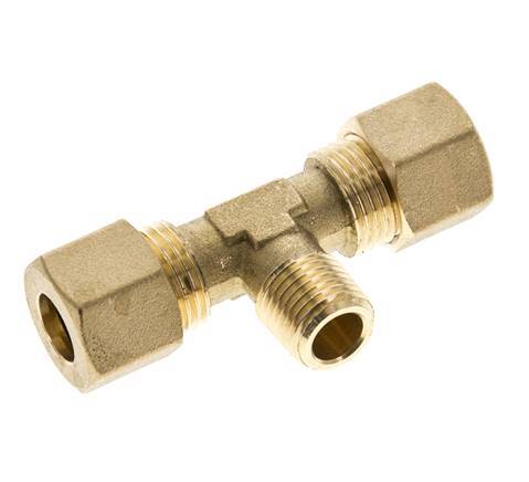 R 1/4'' Macho x 10mm Racor de compresión en T de latón 95 Bar DIN EN 1254-2