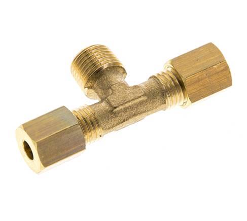 R 1/8'' Macho x 4mm Racor de compresión en T de latón 150 Bar DIN EN 1254-2