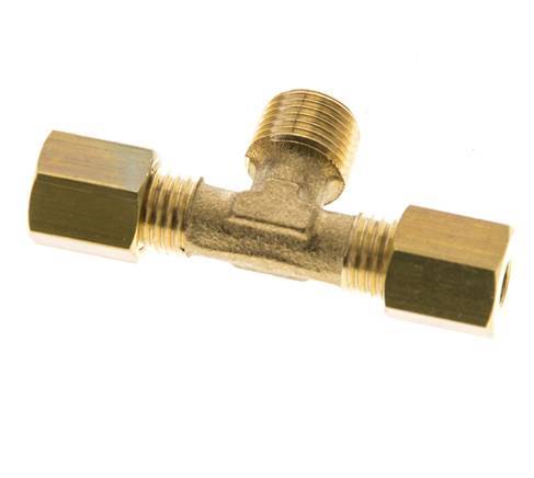 R 1/8'' Macho x 4mm Racor de compresión en T de latón 150 Bar DIN EN 1254-2
