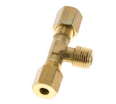 R 1/8'' Macho x 4mm Racor de compresión en T de latón 150 Bar DIN EN 1254-2