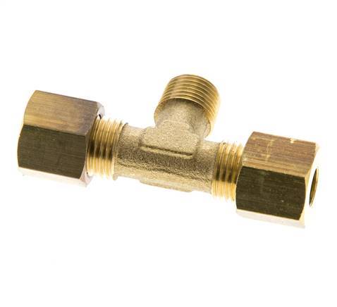 R 1/8'' Macho x 6mm Racor de compresión en T de latón 150 Bar DIN EN 1254-2