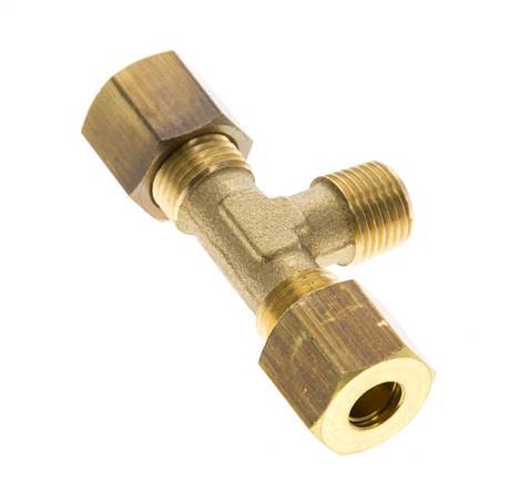 R 1/8'' Macho x 6mm Racor de compresión en T de latón 150 Bar DIN EN 1254-2