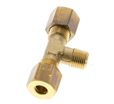 R 1/8'' Macho x 6mm Racor de compresión en T de latón 150 Bar DIN EN 1254-2