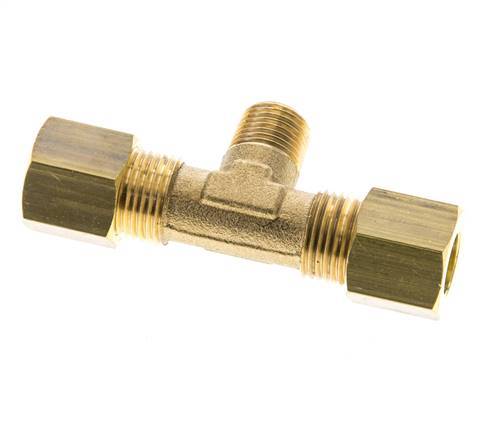 R 1/8'' Macho x 8mm Racor de compresión en T de latón 135 Bar DIN EN 1254-2