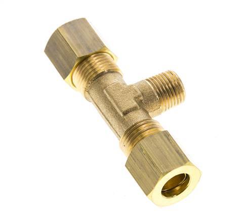 R 1/8'' Macho x 8mm Racor de compresión en T de latón 135 Bar DIN EN 1254-2