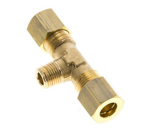 R 1/8'' Macho x 8mm Racor de compresión en T de latón 135 Bar DIN EN 1254-2