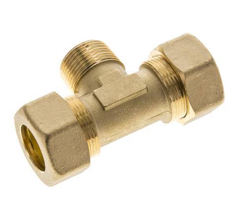 R 3/4'' Macho x 22mm Racor de compresión en T de latón 54 Bar DIN EN 1254-2
