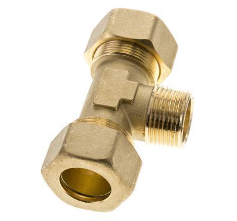 R 3/4'' Macho x 22mm Racor de compresión en T de latón 54 Bar DIN EN 1254-2