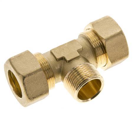 R 3/4'' Macho x 22mm Racor de compresión en T de latón 54 Bar DIN EN 1254-2