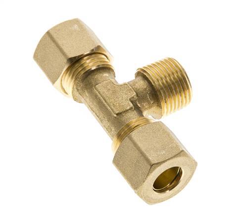 R 3/8'' Macho x 10mm Racor de compresión en T de latón 95 Bar DIN EN 1254-2