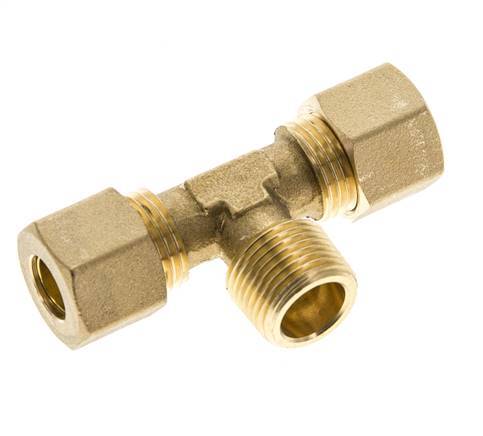 R 3/8'' Macho x 10mm Racor de compresión en T de latón 95 Bar DIN EN 1254-2