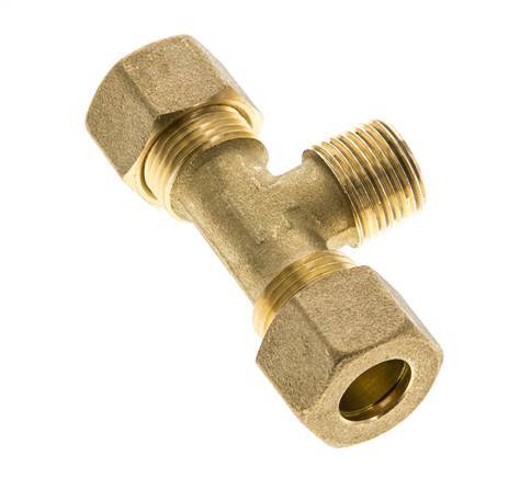 R 3/8'' Macho x 12mm Racor de compresión en T de latón 75 Bar DIN EN 1254-2