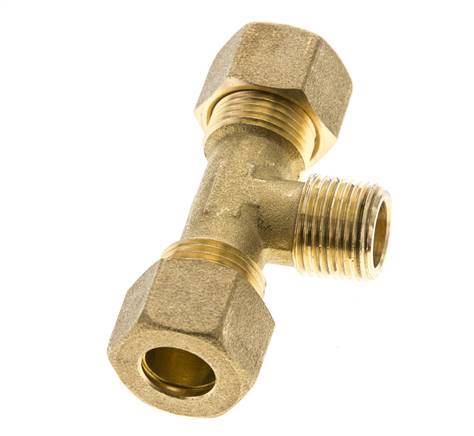 R 3/8'' Macho x 12mm Racor de compresión en T de latón 75 Bar DIN EN 1254-2