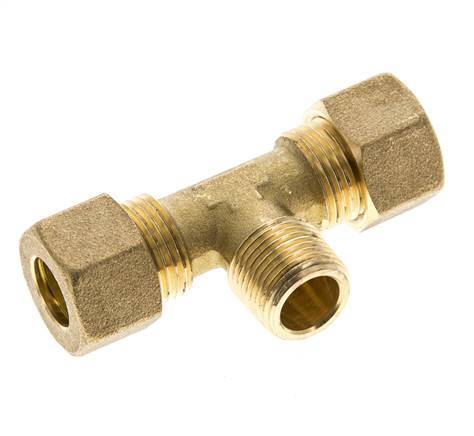 R 3/8'' Macho x 12mm Racor de compresión en T de latón 75 Bar DIN EN 1254-2