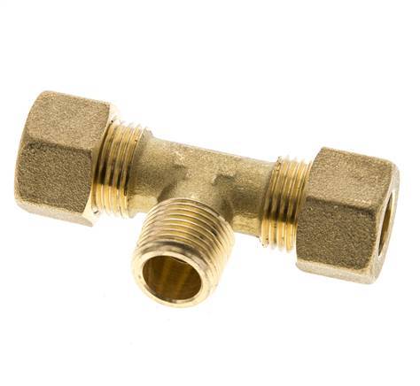R 3/8'' Macho x 12mm Racor de compresión en T de latón 75 Bar DIN EN 1254-2