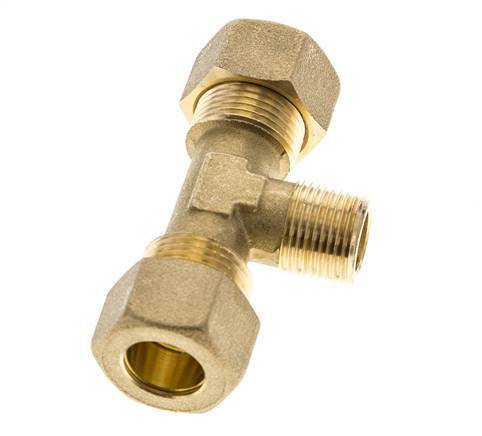 R 3/8'' Macho x 14mm Racor de compresión en T de latón 89 Bar DIN EN 1254-2