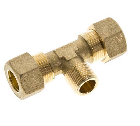R 3/8'' Macho x 14mm Racor de compresión en T de latón 89 Bar DIN EN 1254-2