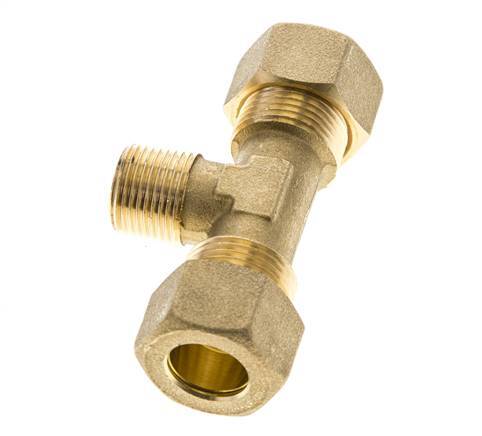 R 3/8'' Macho x 14mm Racor de compresión en T de latón 89 Bar DIN EN 1254-2