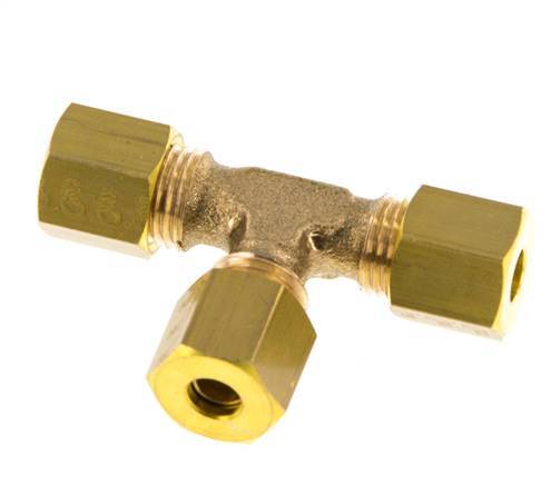 racor de compresión en T de latón de 5 mm 150 bar DIN EN 1254-2