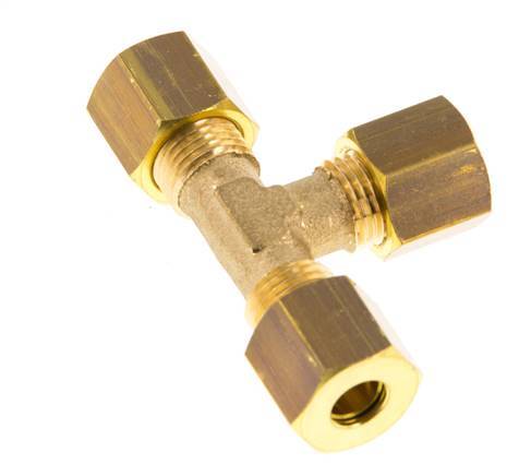 accesorio de compresión en T de latón de 6 mm 150 bar DIN EN 1254-2