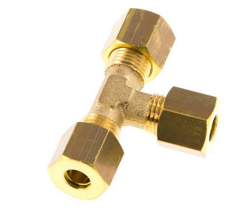 accesorio de compresión en T de latón de 6 mm 150 bar DIN EN 1254-2