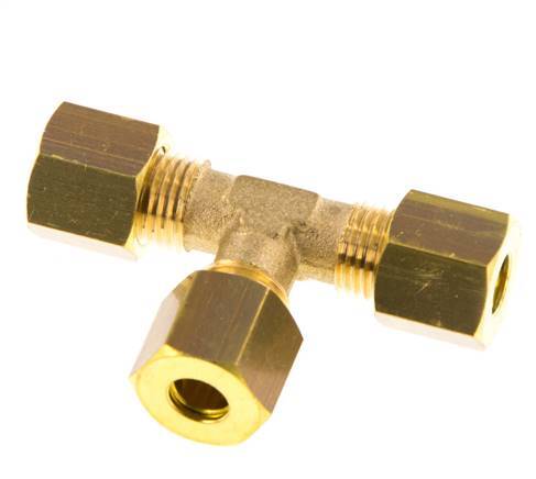 accesorio de compresión en T de latón de 6 mm 150 bar DIN EN 1254-2