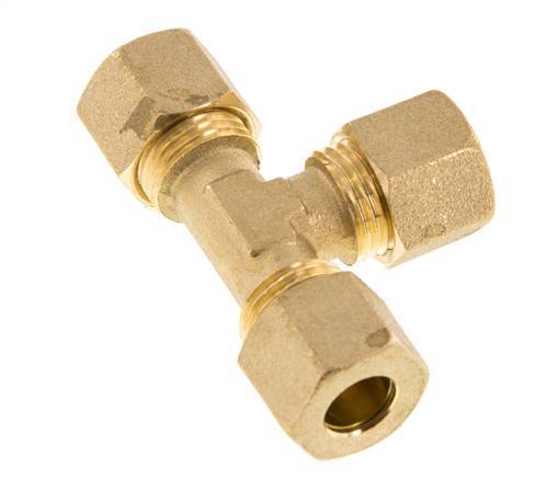 racor de compresión en T de latón de 10mm 95 Bar DIN EN 1254-2