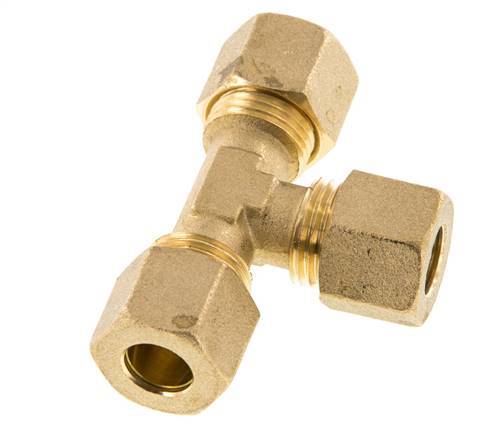 racor de compresión en T de latón de 10mm 95 Bar DIN EN 1254-2