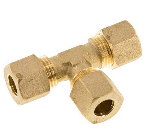 racor de compresión en T de latón de 10mm 95 Bar DIN EN 1254-2