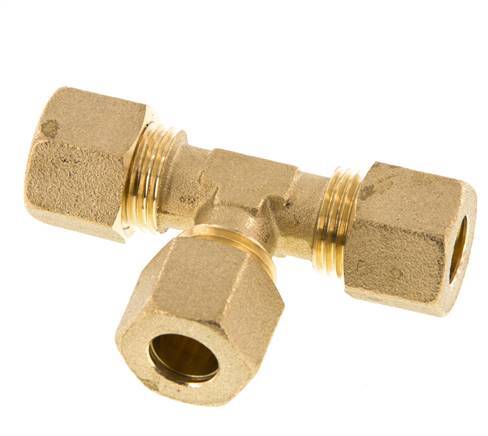 racor de compresión en T de latón de 10mm 95 Bar DIN EN 1254-2