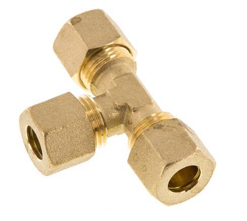 racor de compresión en T de latón de 10mm 95 Bar DIN EN 1254-2