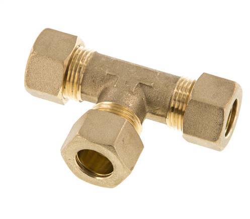 accesorio de compresión en T de latón de 14 mm 89 bar DIN EN 1254-2