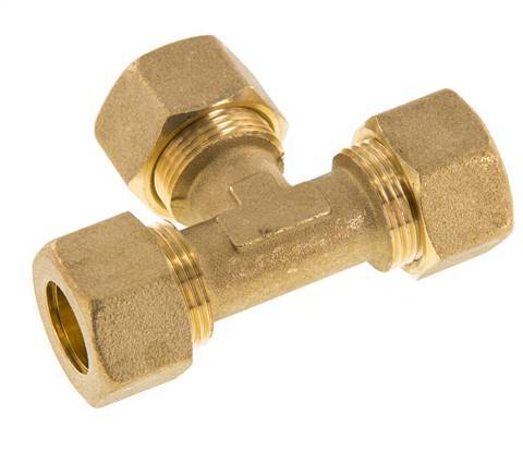 racor de compresión en T de latón de 16 mm 76 bar DIN EN 1254-2