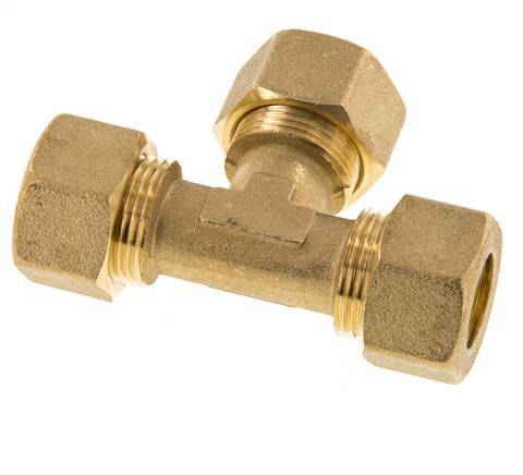 racor de compresión en T de latón de 16 mm 76 bar DIN EN 1254-2