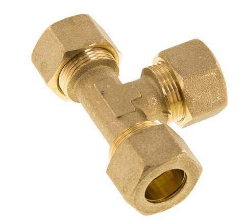 racor de compresión en T de latón de 16 mm 76 bar DIN EN 1254-2
