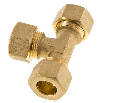 racor de compresión en T de latón de 16 mm 76 bar DIN EN 1254-2