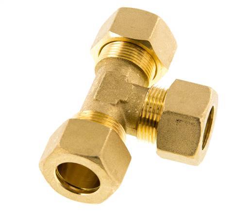 racor de compresión en T de latón de 18 mm 67 bar DIN EN 1254-2