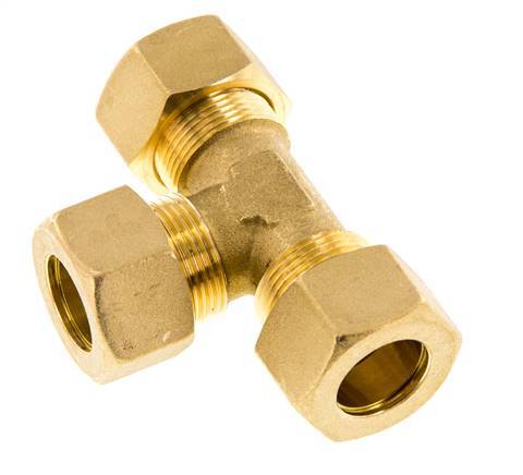 racor de compresión en T de latón de 18 mm 67 bar DIN EN 1254-2