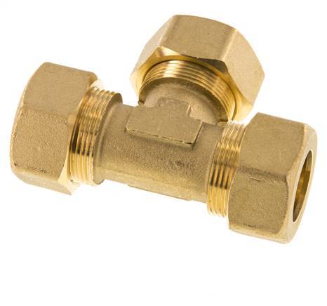 accesorio de compresión en T de latón de 22mm 54 Bar DIN EN 1254-2