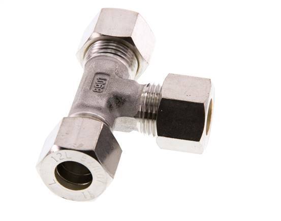 accesorio de compresión en T de acero inoxidable 12L 315 Bar DIN 2353