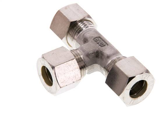 accesorio de compresión en T de acero inoxidable 12L 315 Bar DIN 2353
