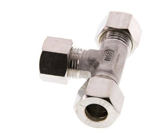 accesorio de compresión en T de acero inoxidable 12L 315 Bar DIN 2353