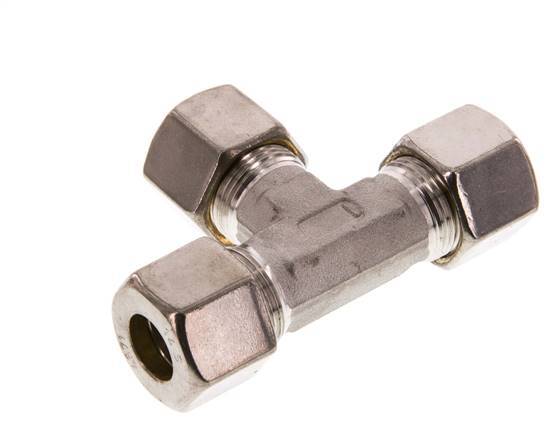 accesorio de compresión en T de acero inoxidable 14S 630 Bar DIN 2353