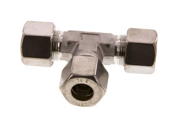 accesorio de compresión en T de acero inoxidable 14S 630 Bar DIN 2353