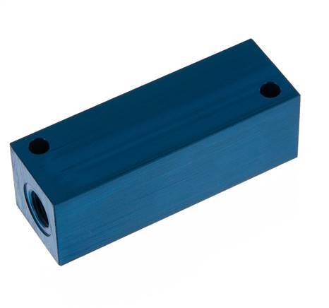 4xG 1/4'' Bloque distribuidor de aluminio de una cara 16 Bar