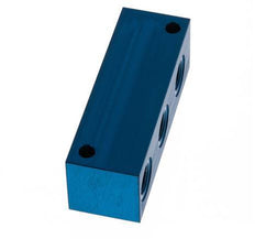 4xG 1/4'' Bloque distribuidor de aluminio de una cara 16 Bar
