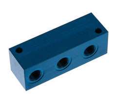 4xG 1/4'' Bloque distribuidor de aluminio de una cara 16 Bar