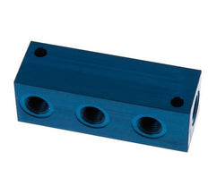 4xG 1/4'' Bloque distribuidor de aluminio de una cara 16 Bar