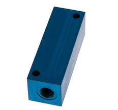 4xG 1/4'' Bloque distribuidor de aluminio de una cara 16 Bar